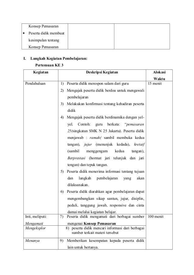 RPP 2013 Strategi Pemasaran Pertemuan 3&4