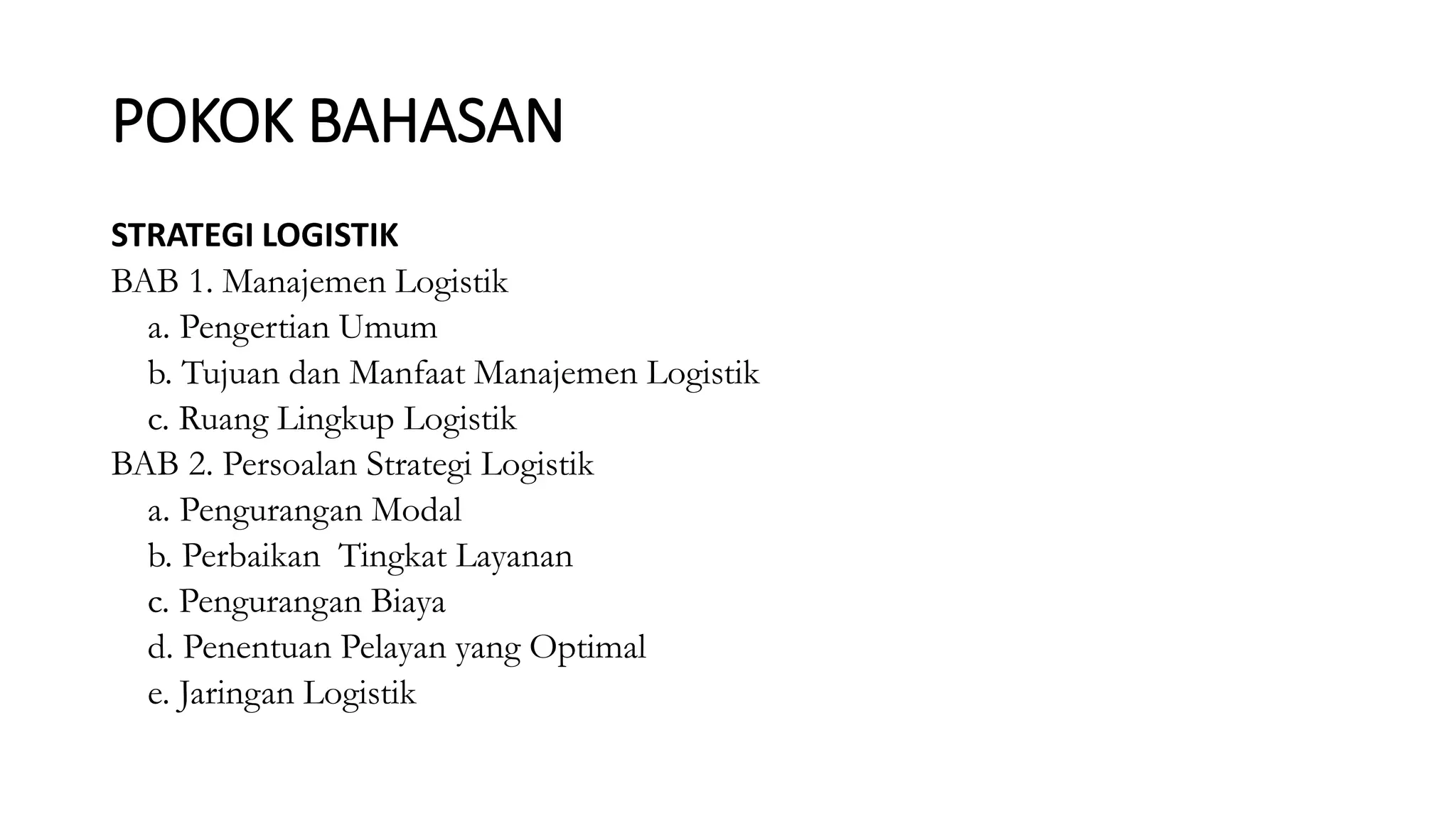 Pertemuan 3 Manajemen Logistik Pdf