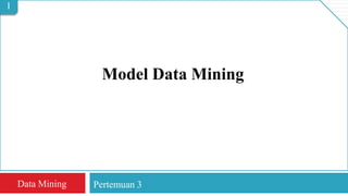 Data Mining Pertemuan 3
1
Model Data Mining
 