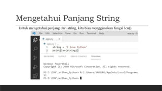 Mengetahui Panjang String
 