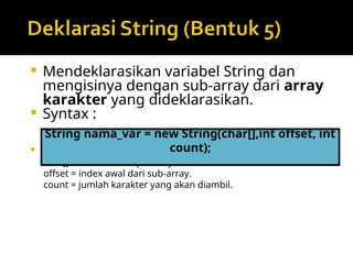 Array dan STRING Pemrograman Berbasis Objek | PPT