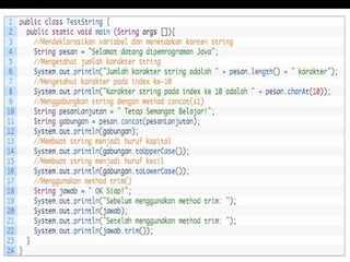 Array dan STRING Pemrograman Berbasis Objek | PPT