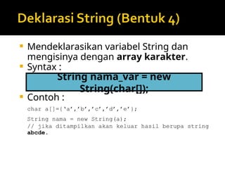 Array dan STRING Pemrograman Berbasis Objek | PPT