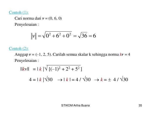 Vektor Pertemuan 41 Aljabar Linear