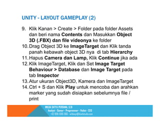 Pembuatan AR Menggunakan Unity dan Vuforia | PDF