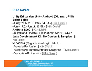 Pembuatan AR Menggunakan Unity dan Vuforia | PDF