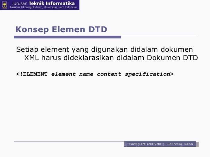 Teknologi XML - Pengenalan DTD