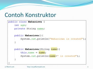 Kelas, Kontrol Kelas, dan Konstruktor | PDF