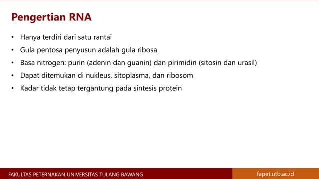 Materi Genetik Kromosom, Gen, DNA, dan RNA - Materi Genetika Ternak | PPTX