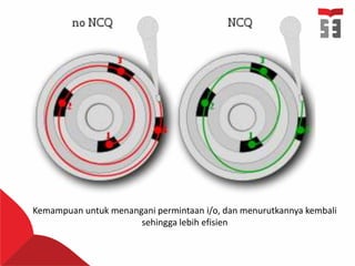 Kemampuan untuk menangani permintaan i/o, dan menurutkannya kembali
sehingga lebih efisien
 