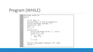 Program (WHILE)
 