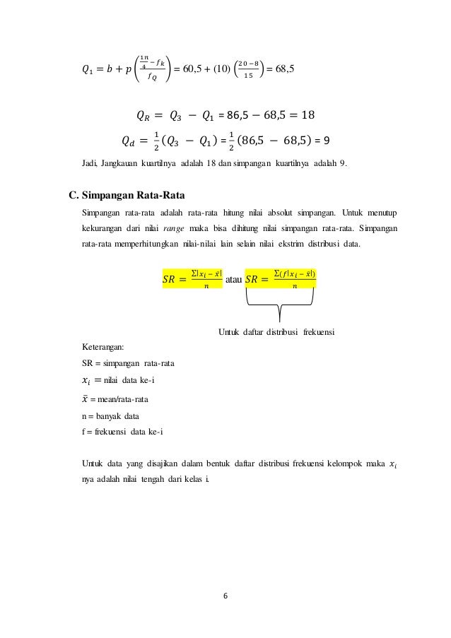 Makalah ukuran penyebaran data