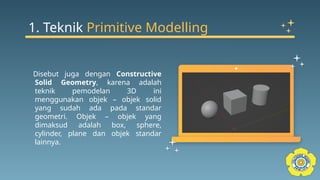 Pemodelan 3 (Tiga) Dimensi dalam Dunia Animasi | PPTX
