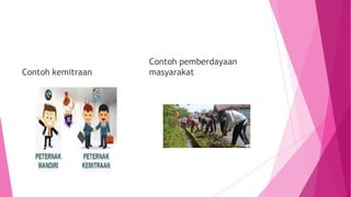 Contoh kemitraan
Contoh pemberdayaan
masyarakat
 