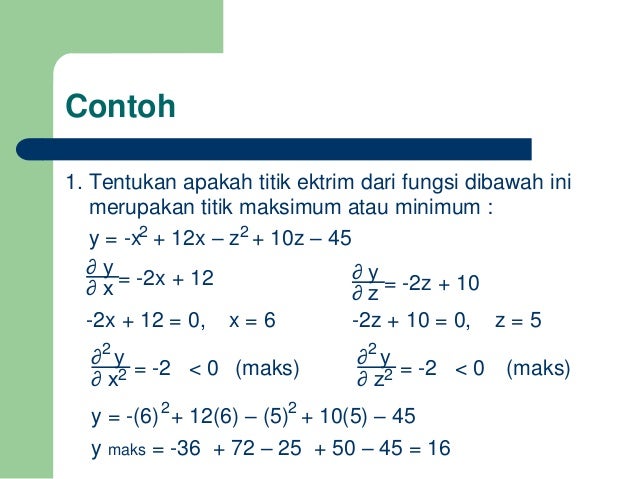 Contoh Soal Diferensial Fungsi Majemuk Dalam Penerapan Ekonomi Dapatkan Contoh