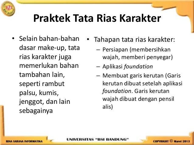 Pertemuan 9 Tata rias karakter 
