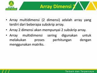 Pertemuan 9 Array (Larik) | PDF