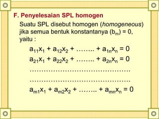 Contoh Linear Homogen Pertemuan 9 dan 10 - Sistem Persamaan Linear.ppt