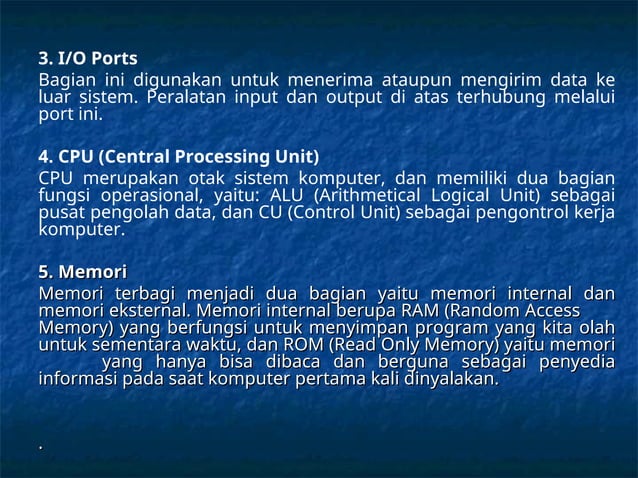 Pengantar Organisasi dan Arsitektur Komputer Pertemuan I | PPT