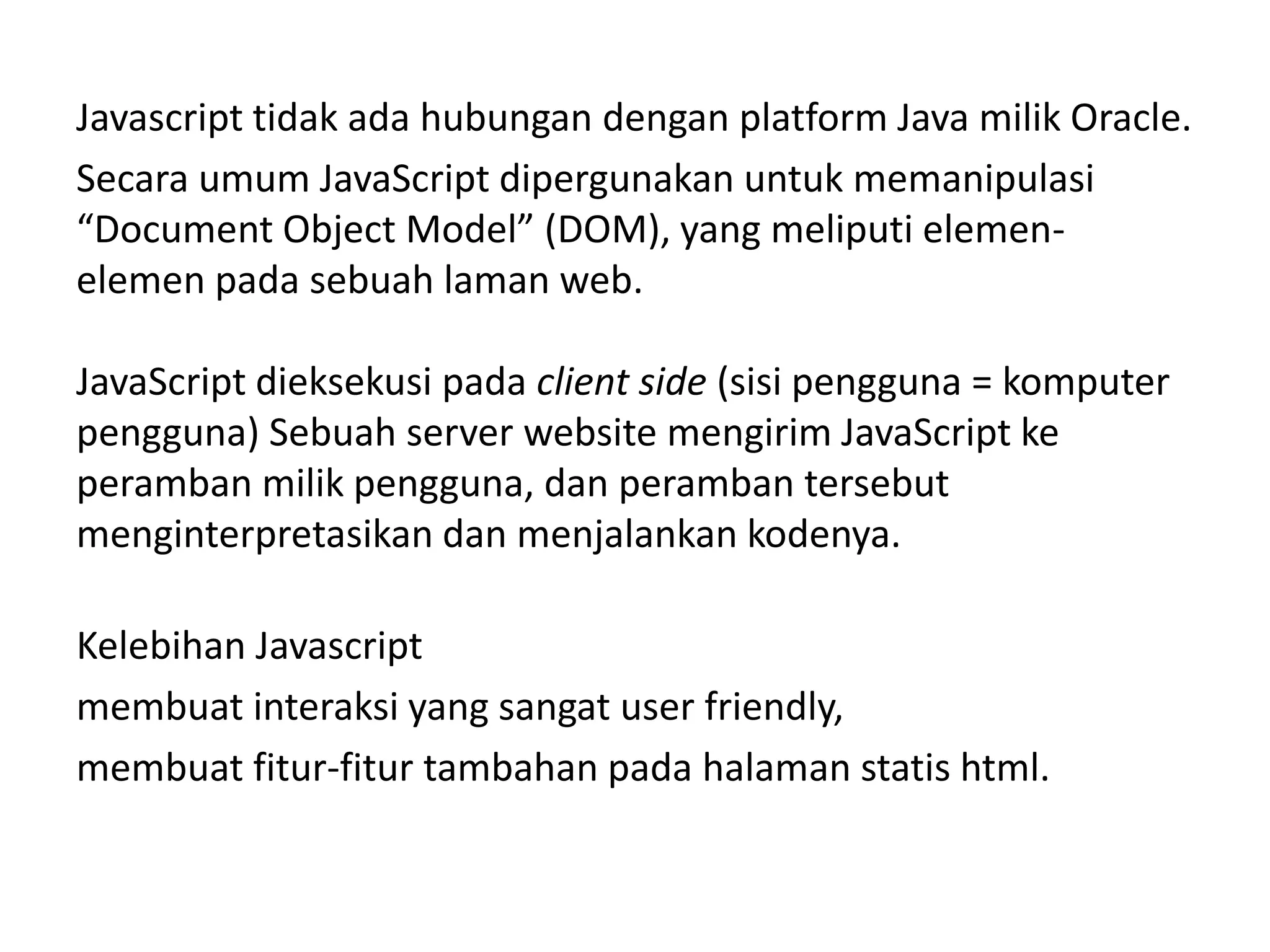 Pertemuan java script 1 | PPT image.