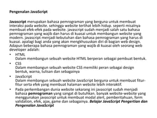 Pertemuan java script 1 | PPT