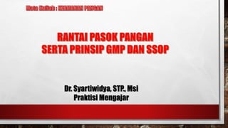 Dr. Syartiwidya, STP., Msi
Praktisi Mengajar
 
