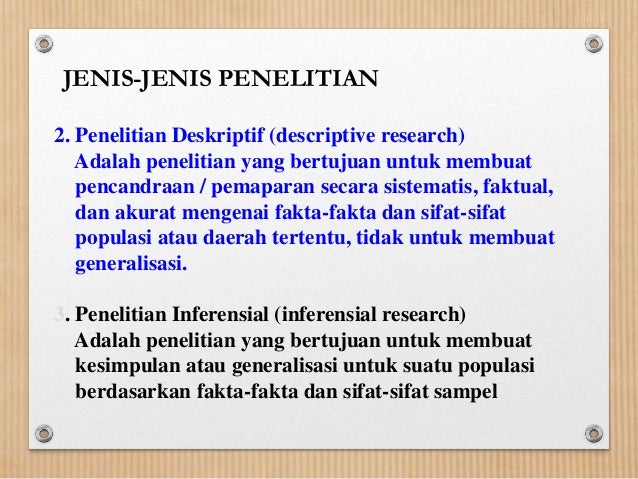 Penulisan Karya Ilmiah Jenis Jenis Penelitian Ilmiah