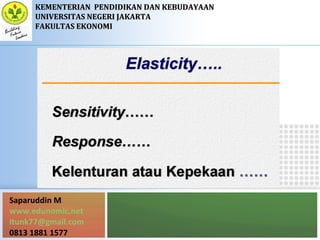 Saparuddin M
www.edunomic.net
itunk77@gmail.com
0813 1881 1577
KEMENTERIANKEMENTERIAN PENDIDIKAN DAN KEBUDAYAANPENDIDIKAN DAN KEBUDAYAAN
UNIVERSITAS NEGERI JAKARTAUNIVERSITAS NEGERI JAKARTA
FAKULTAS EKONOMIFAKULTAS EKONOMI
 