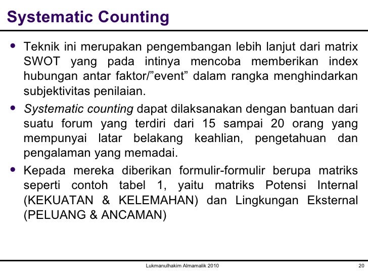 Pertemuan ketujuh analisis swot ttm