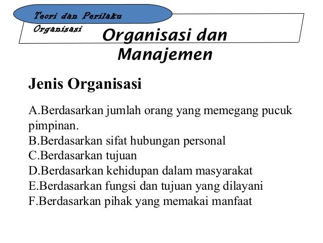 Pertemuan V Organisasi Dan Manajemen