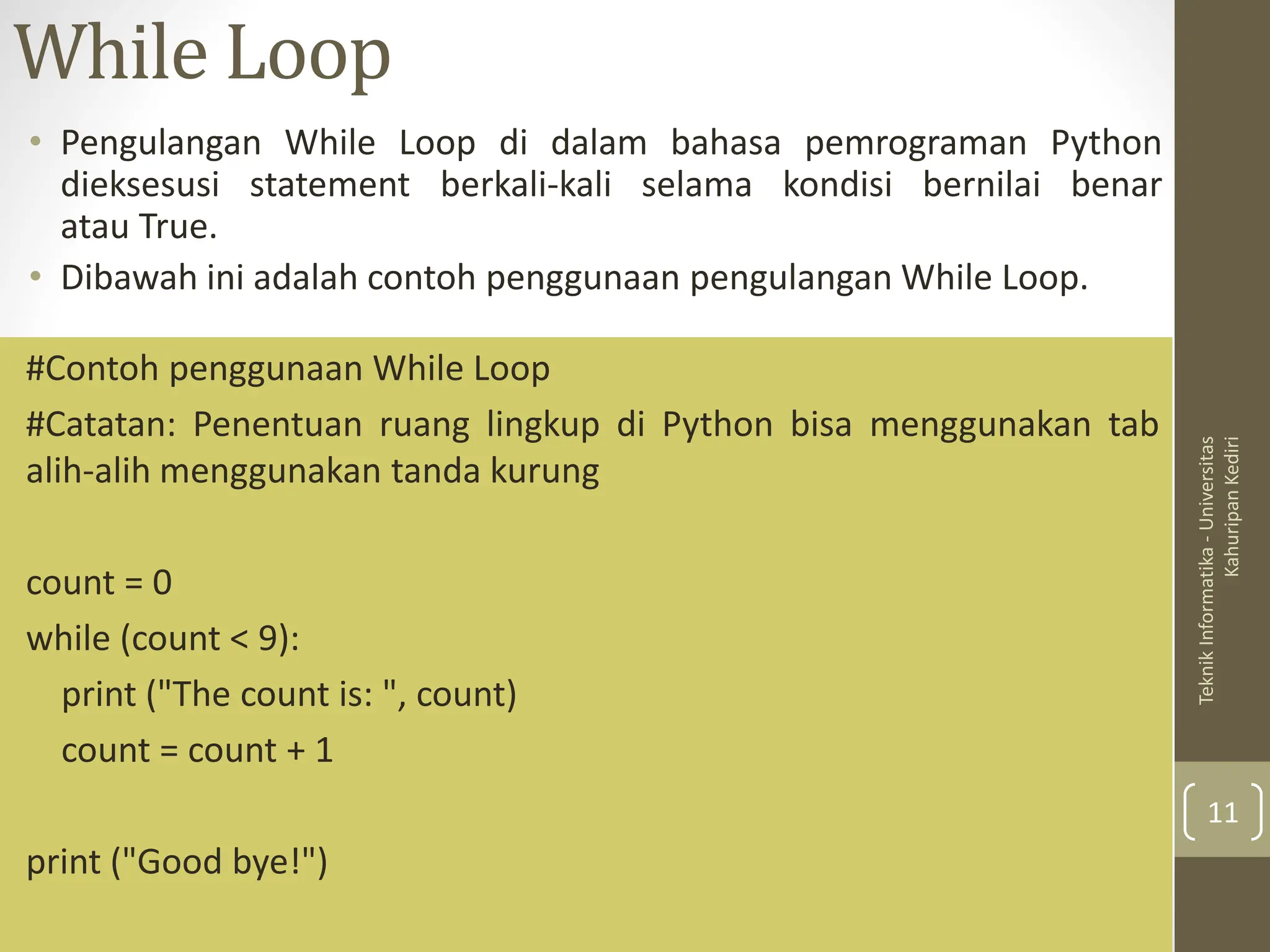 pertemuan XIII - Kondisi & perulangan python.pptx