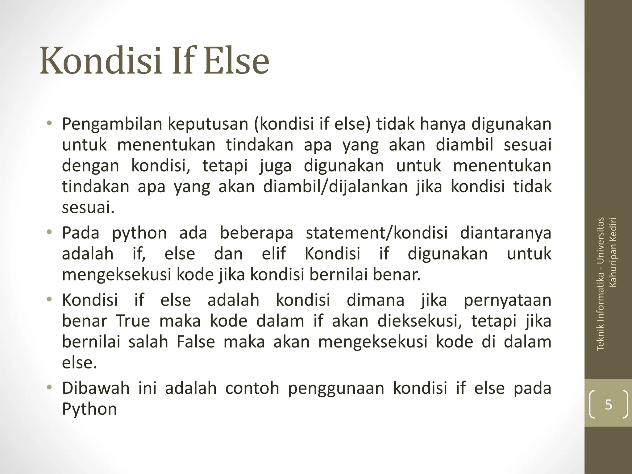 pertemuan XIII - Kondisi & perulangan python.pptx