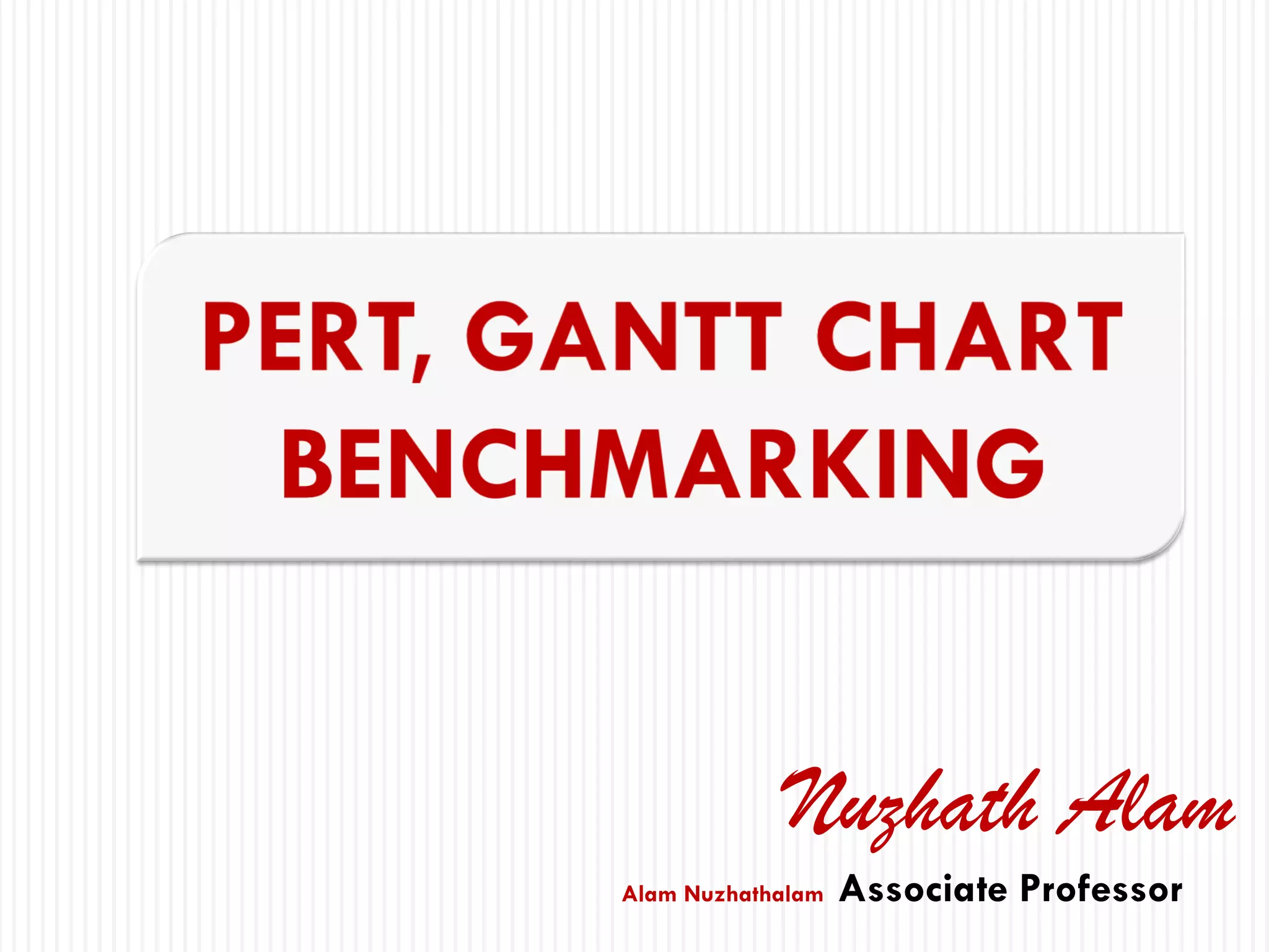 PERT, GANTT CHART and BENCHMARKING PDF