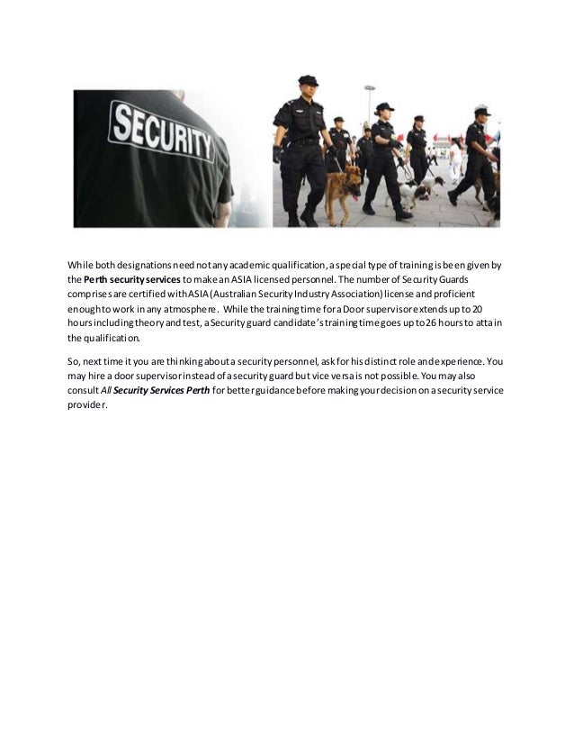 Difference Between A Security Guard And Door Supervisor