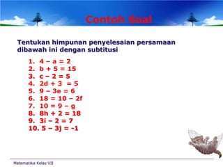 Persamaan linear satu variabel | PPTX