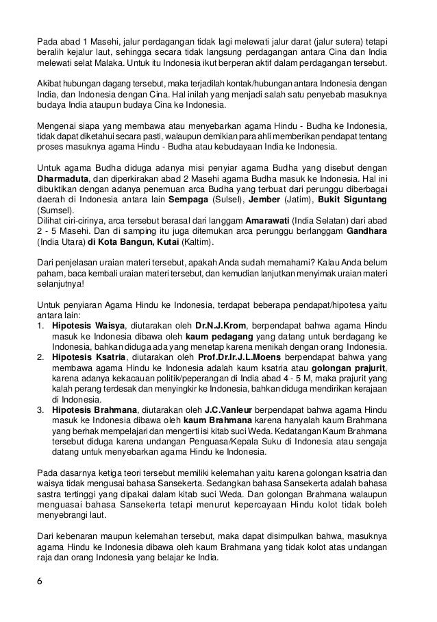 Pertumbuhan Dan Perkembangan Agama Serta Kebudayaan Hindu Budha Di In