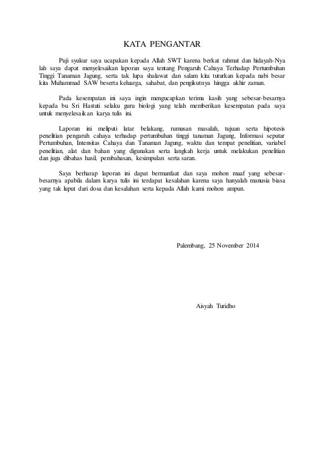 Laporan Pertumbuhan Jagung