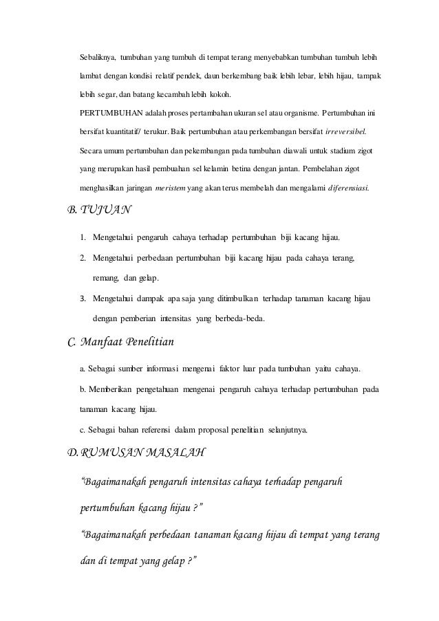 Laporan Praktikum Biologi Pertumbuhan Kacang Hijau