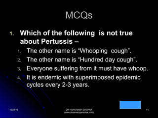 Pertussis (whooping cough) dr harivansh chopra
