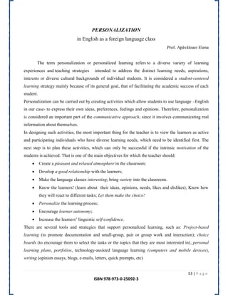 Peer tutoring , project based learning and personalization | PDF