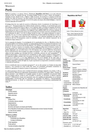 14/11/21 23:18 Perú - Wikipedia, la enciclopedia libre
https://es.wikipedia.org/wiki/Perú 1/43
República del Perú 
1




B...