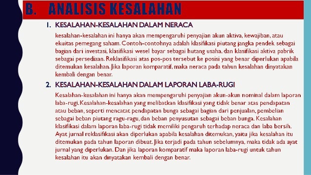 Perubahan Akuntansi Dan Analisis Kesalahan