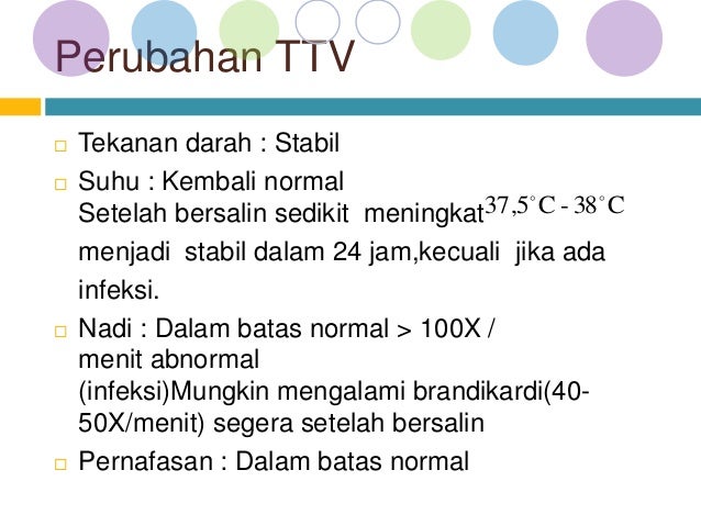 Perubahan fisiologis pada masa nifas