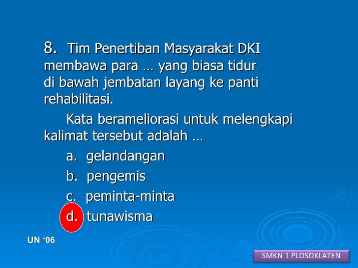 MATERI PELAJARAN PERUBAHAN MAKNA KATA