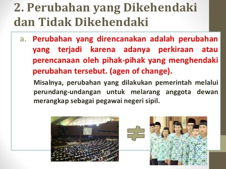 Penjelasan perubahan sosial yang direncanakan