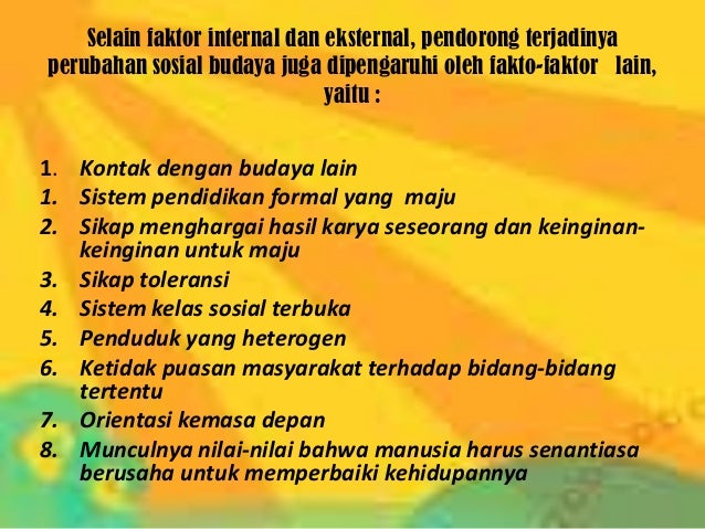 Perubahan Sosial Perubahan Sosial