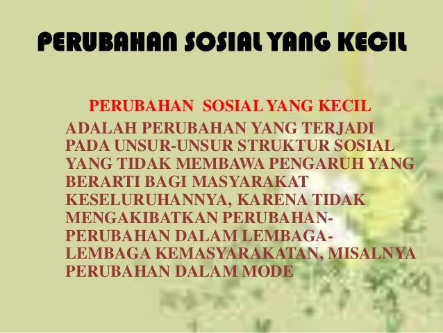 Perubahan Sosial