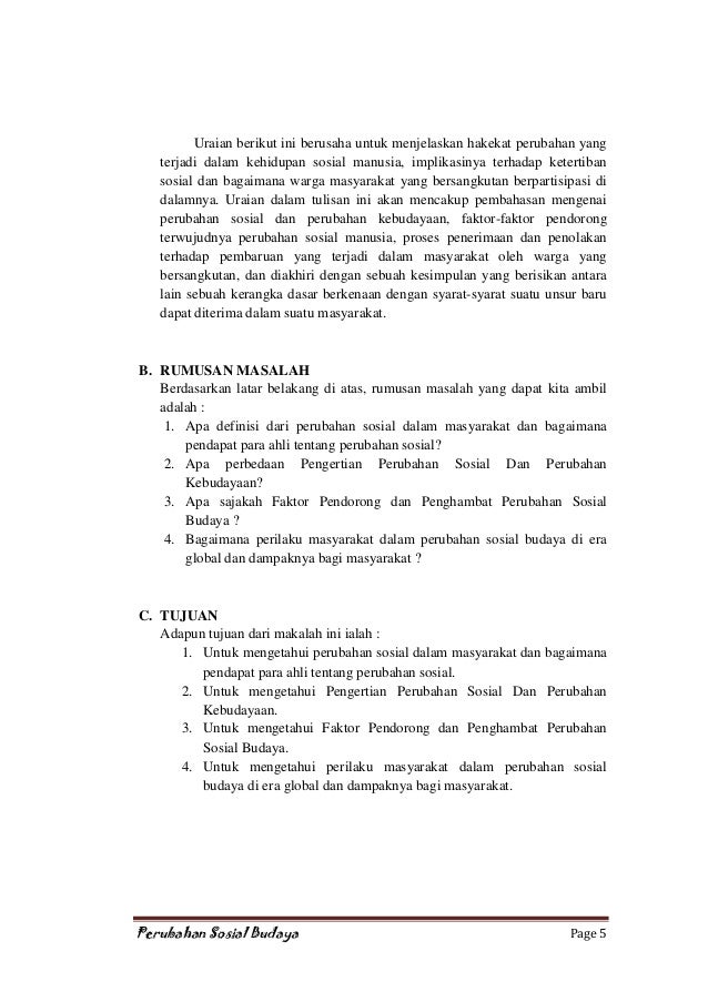 Makalah Perubahan Sosial Budaya Di Era Globalisasi Sedang