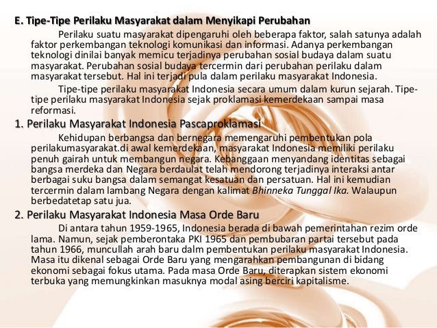 Perubahan Sosial Budaya