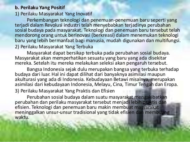 Perubahan Sosial Budaya